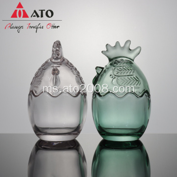 Cock Shape Glass Storage Glass Glass Candy Jar